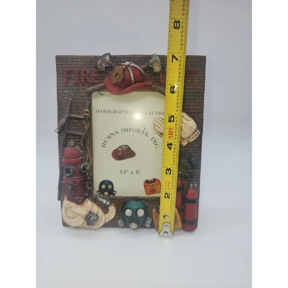 Husna Imports Fire Dept 3D Resin Picture Frame 3.5x5 Firefighter Gift